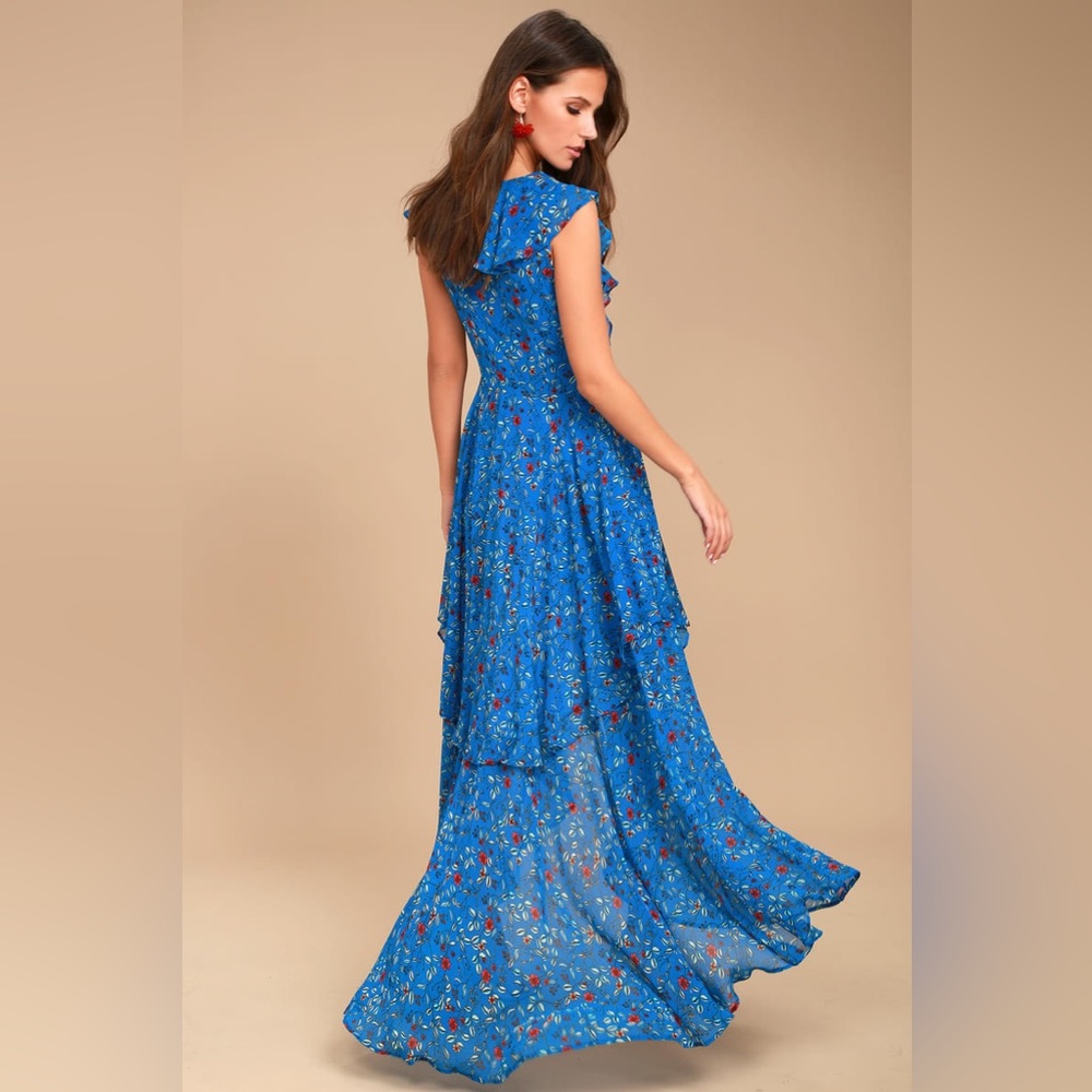Lulu’s Blue Floral Maxi Dress